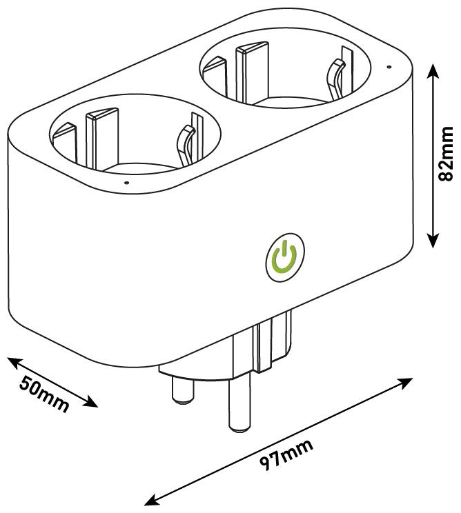 Entac WiFi Dual Socket Adapter