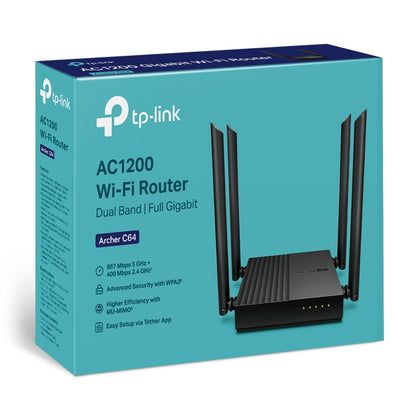 TP-LINK ARCHER C64 διπλής ζώνης δρομολογητής Wi-Fi, μαύρος