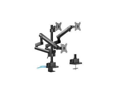 Maclean MC-811 Monitor Bracket Desk Mount Holder For 3 LCD LED Monitors USB 17'' - 27" 3 x 7kg VESA