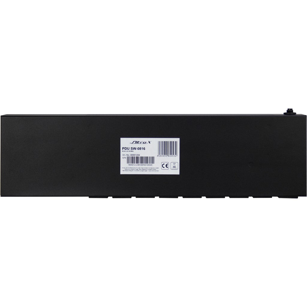 Inter-Tech 19" Argus SW-0816 Rack Power Strip, 8-Outlet (Black) — Web-Controllable