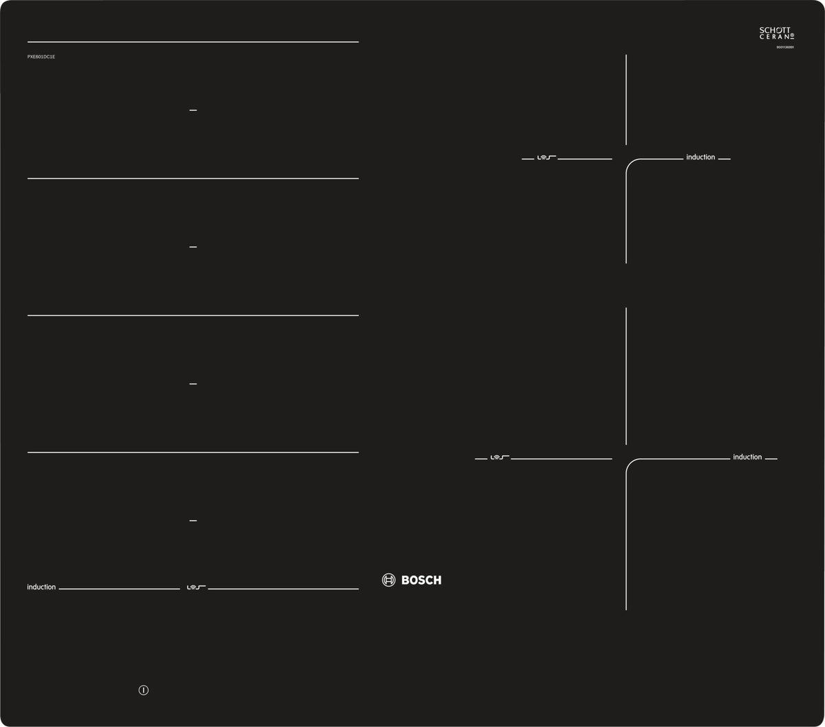 Bosch Serie 8 PXE601DC1E hob Black Built-in Zone induction hob 4 zone(s)
