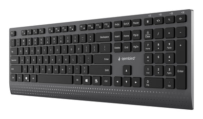 Gembird KB-MCH-06 Slim wired multimedia keyboard with Type-C adapter, US layout, black