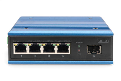 DIGITUS Industrial 4-Port 10/100 Switch – Blue