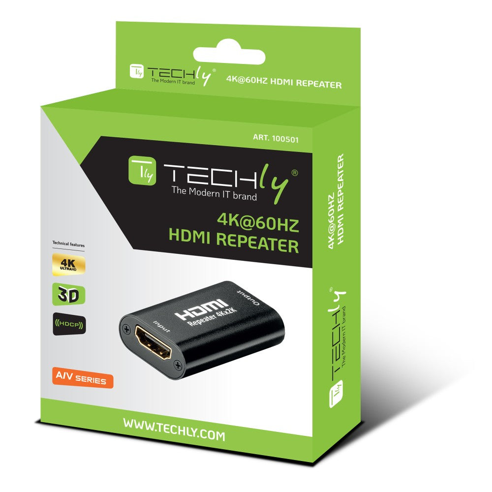 Techly HDMI 2.0 Repeater 4K Signal Amplifier 40m