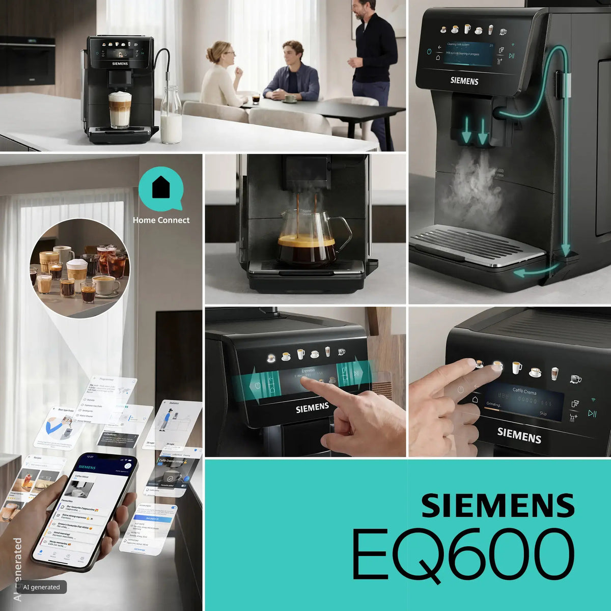 Siemens EQ600 iAroma TP603E08 15 bar espresso machine