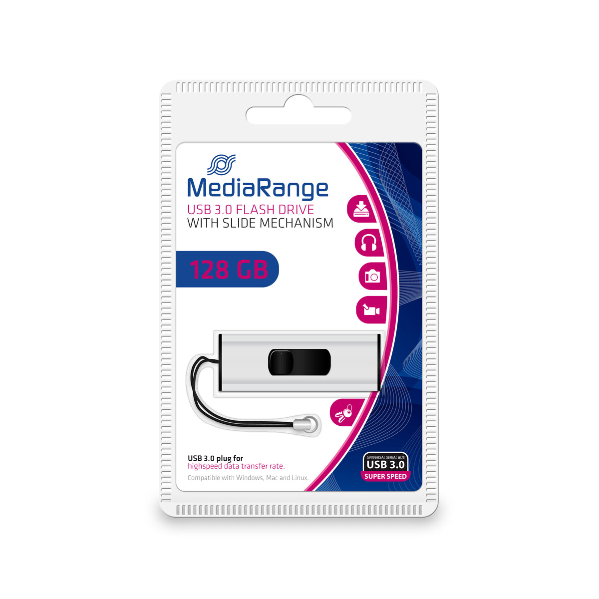MediaRange USB-Stick USB 3.0 SuperSpeed 128GB