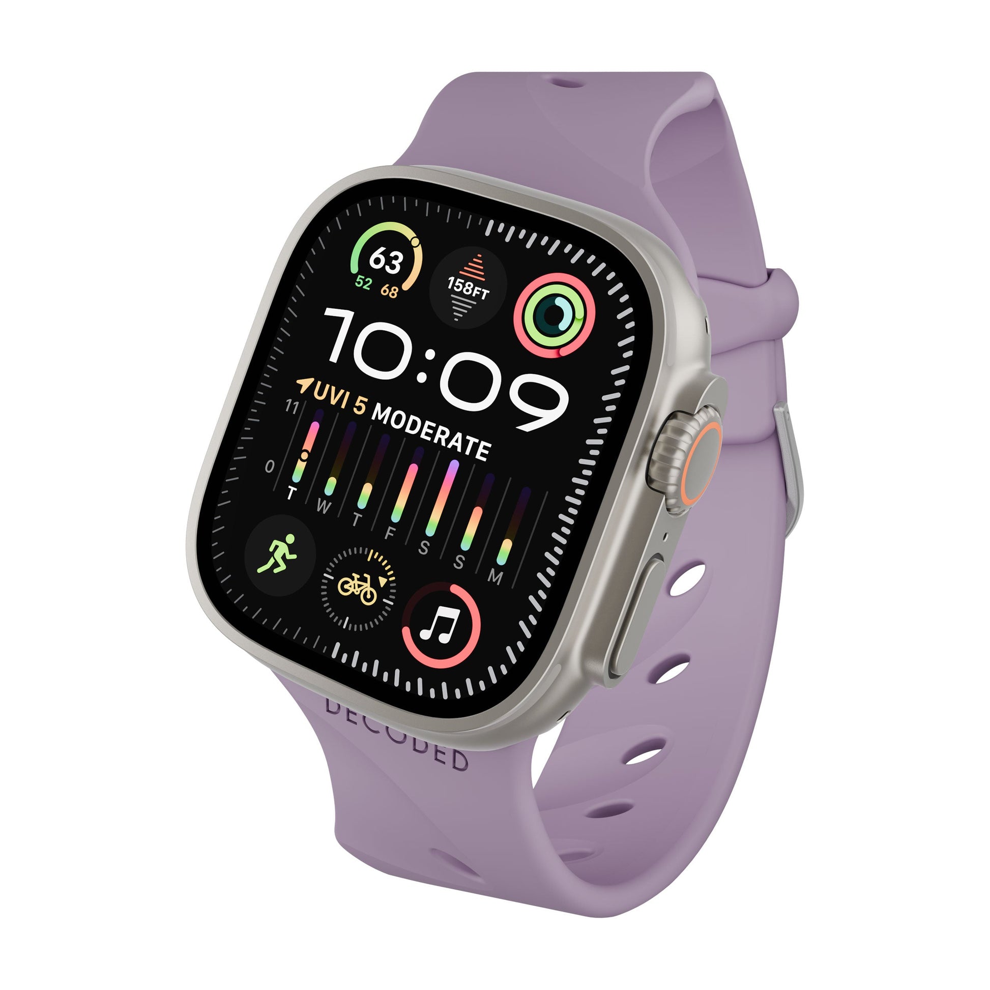 Decoded Silicone Ares Splice Strap for 44/46/49mm Watches in Purple Haze