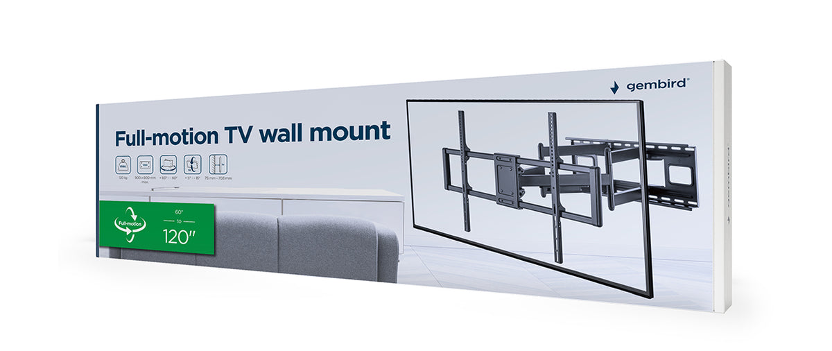 Gembird WM-120ST-01 TV Mount and Stand for 3.05 m (120") Screens, Black