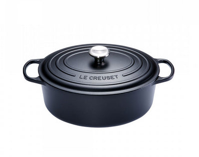 Κατσαρόλα Le Creuset Signature από χυτοσίδηρο οβάλ 27 εκ., απόχρωση πέτρας