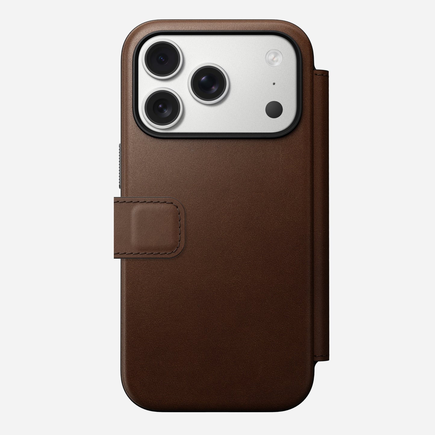 Nomad Magnetic Leather Back for MagSafe iPhone 17 Pro Max in Rustic Brown H