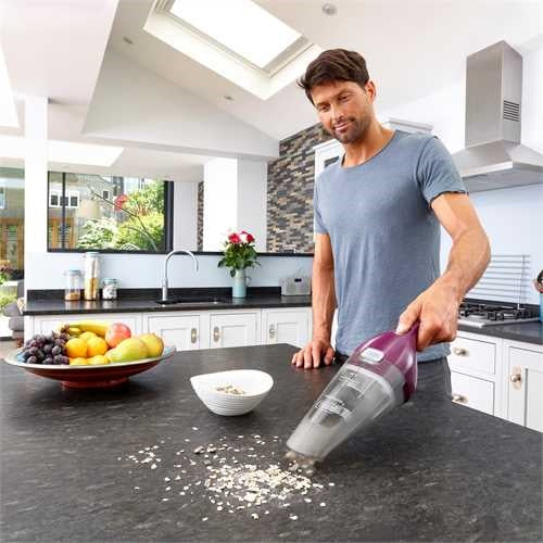 Φορητή Ηλεκτρική Σκούπα Black & Decker NVC115W σε Γκρι και Μωβ Χρώμα Χωρίς Σακούλα