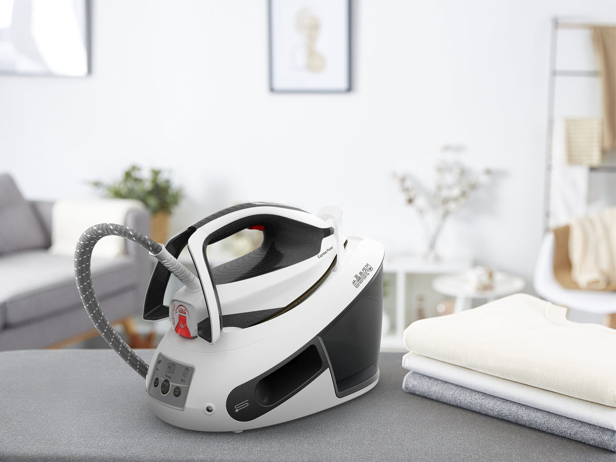 Tefal Express Power SV8130 2800 W 1.8 L Durilium AirGlide Autoclean Soleplate Iron in Black and White