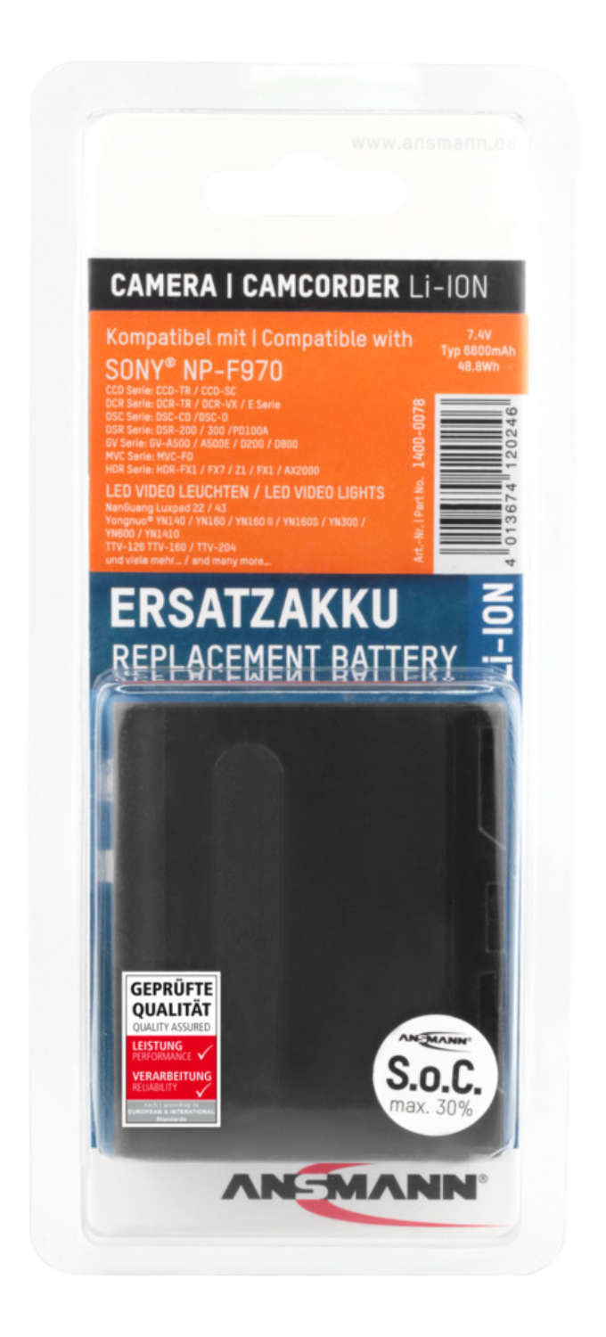 Ansmann A-Son NP-F970 6600mAh