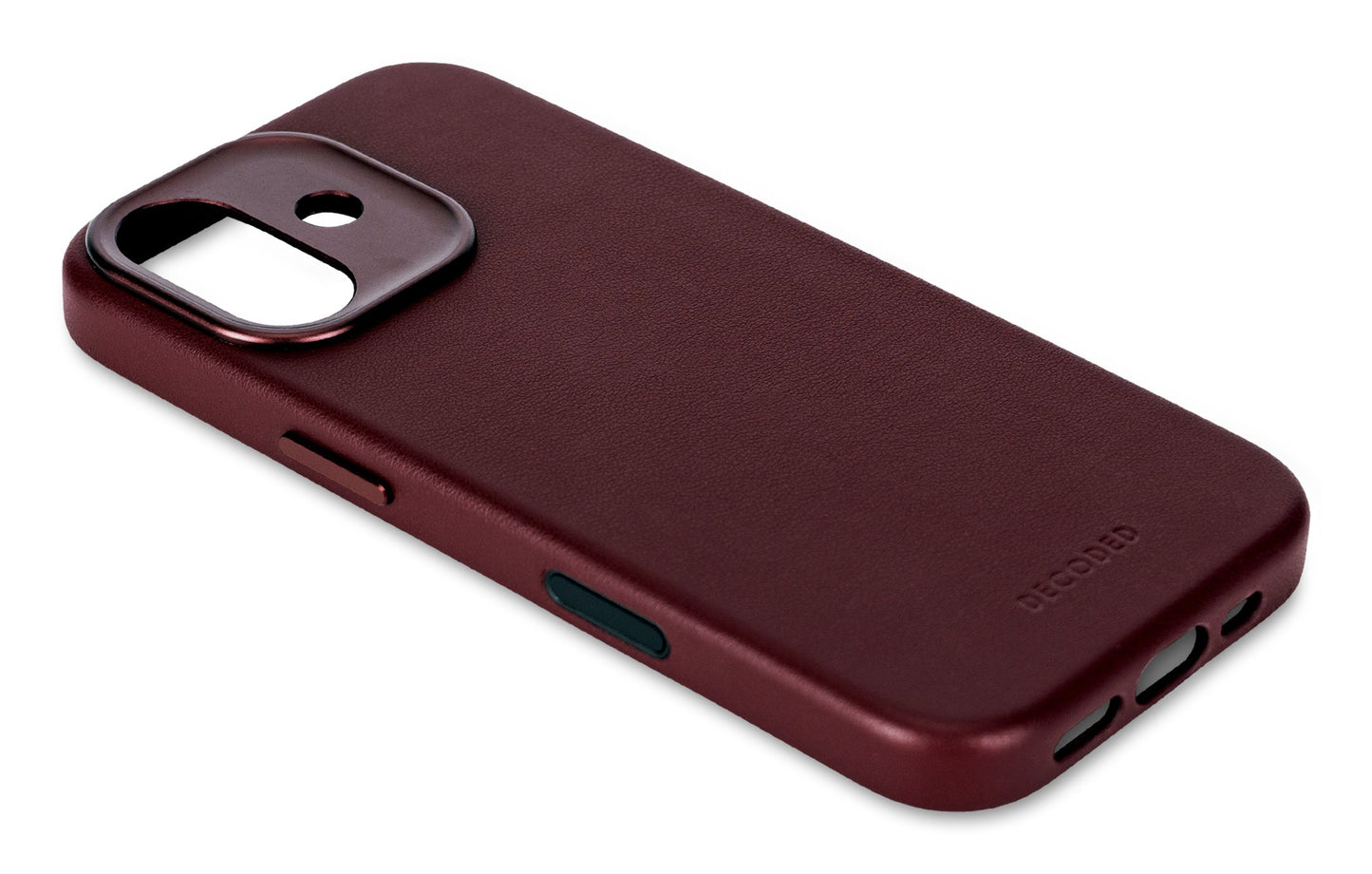 Decoded Leather Backcover for iPhone 17 in Dark Ruby