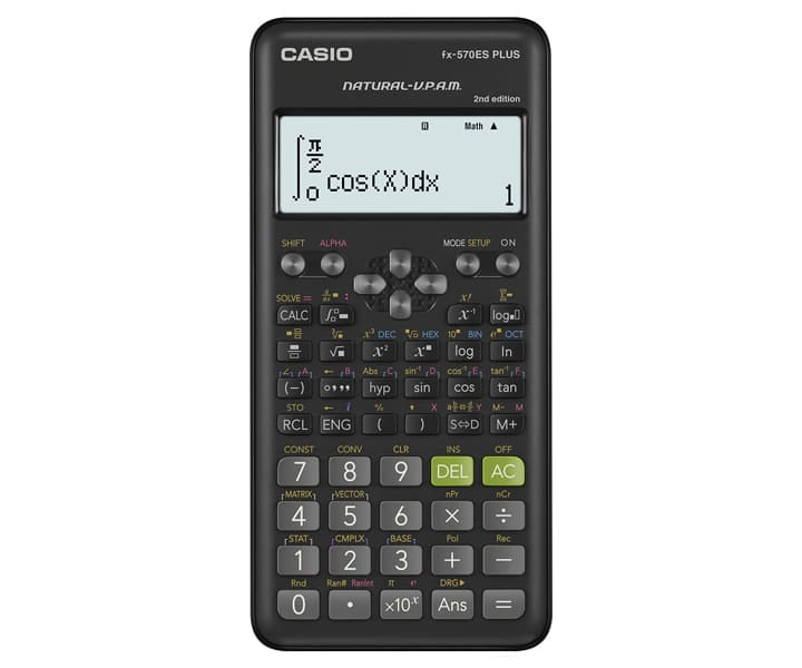 CASIO Scientific Calculator FX-570ESPLUS-2-B, 417 Functions, 77 x 162 mm, Black