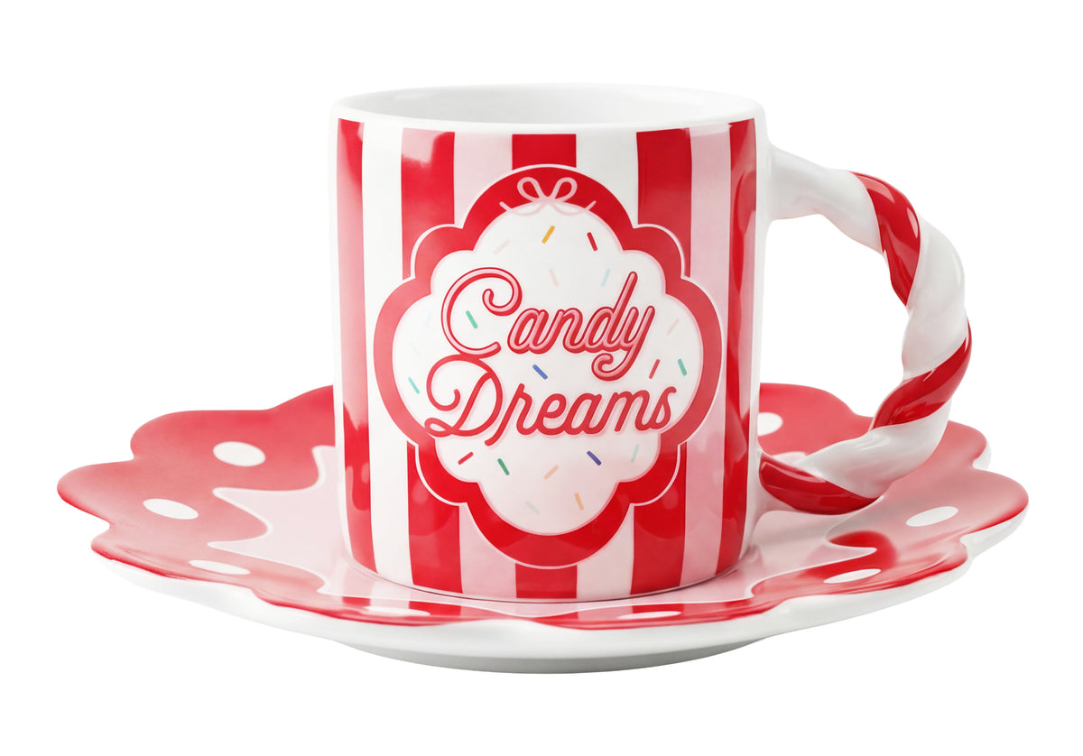 Set of 4 Cups with Saucers NCANDY003 Bialetti