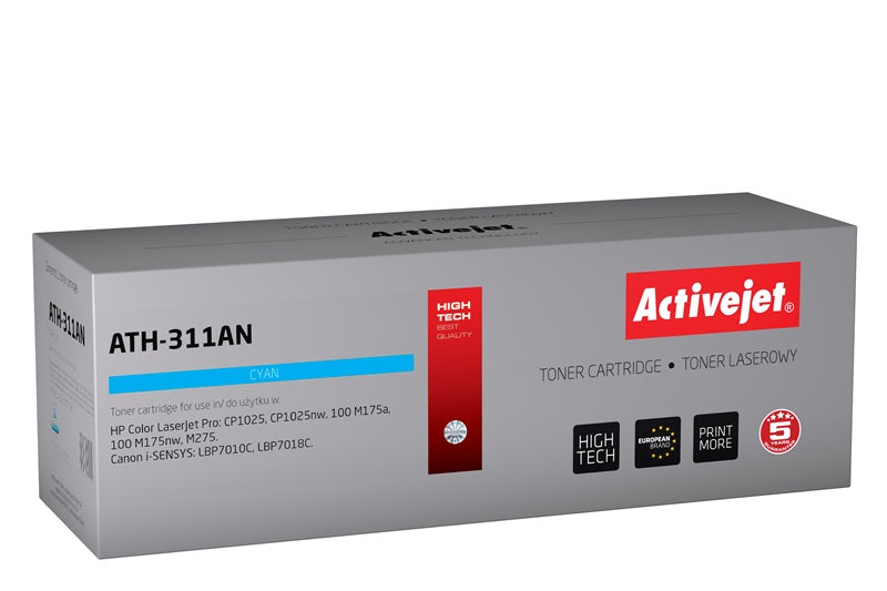 Activejet ATH-311AN Toner (replacement for Canon, HP 126A CRG-729C, CE311A; Premium; 1000 pages; cyan)