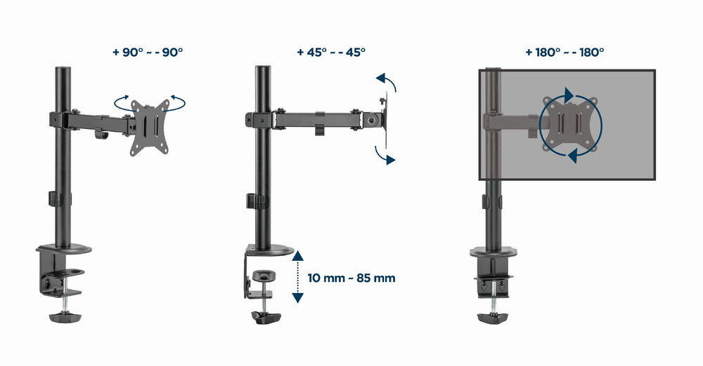 Gembird MA-D1-03 monitor mount / stand 81.3 cm (32") Desk Black
