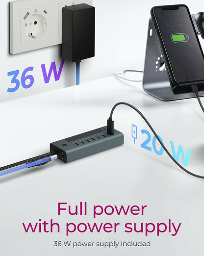 Hub  7-Port IcyBox Hub USB 3.2 Gen 2 Type-C retail