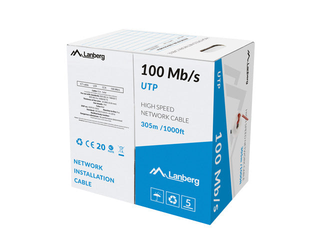 LANBERG LAN UTP CABLE 100MB/S 305M WIRE CCA RED