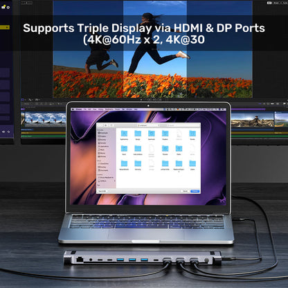 UNITEK 4K KVM DOCKING STATION, USB-C, HDMI WITH STAND