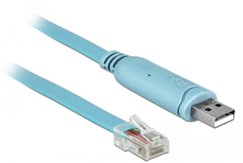 DELOCK RS-232 Konsolenkabel, USB-A Stecker > RJ45 Stecker 2m