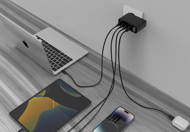 Gembird TA-UC-PDQC100LCD-01-BK Mobile Device Charger – Laptop & Smartphone, Black, AC Fast Charging, Indoor
