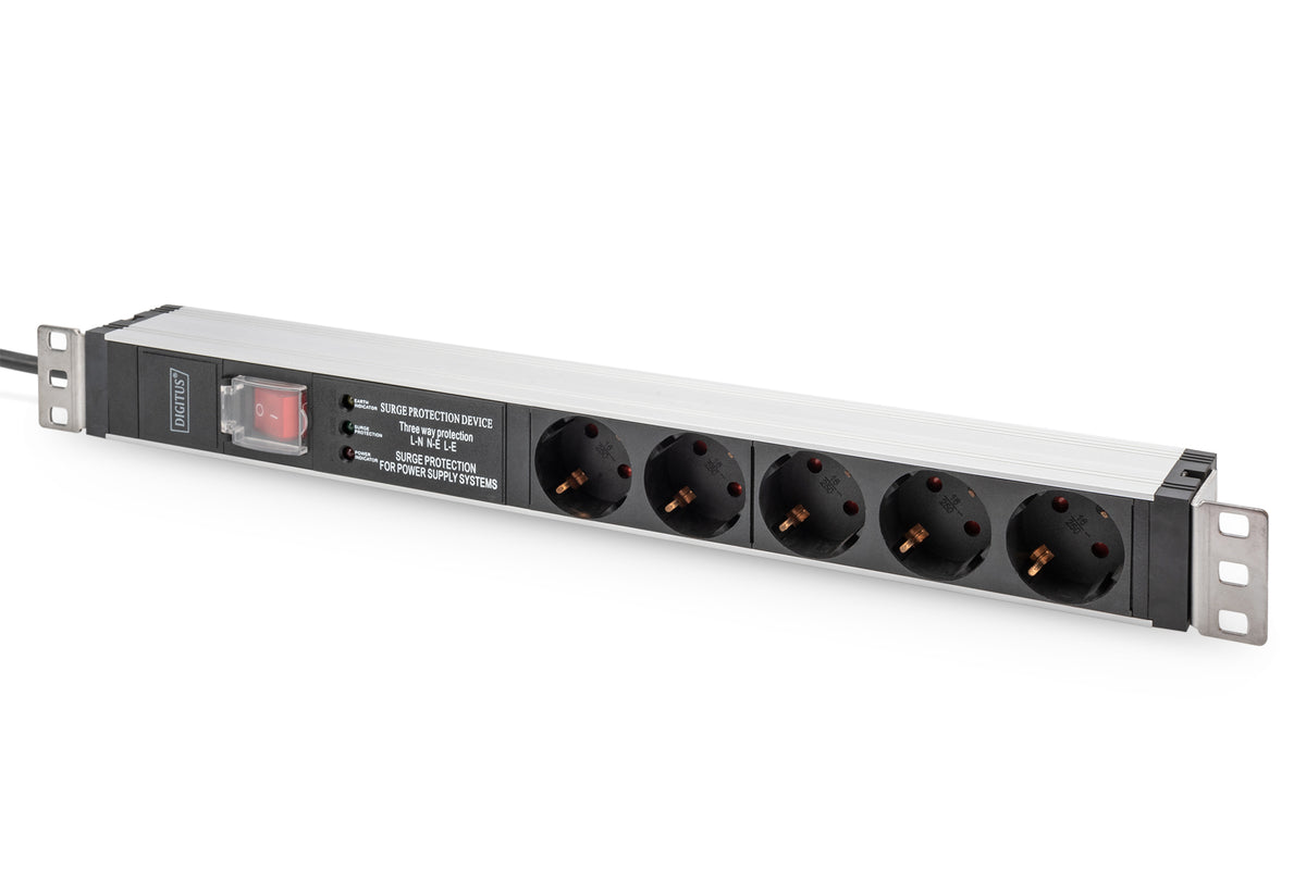 DIGITUS PDU 1HE   5x Schuko 16A Ausgänge 230V/16A schwarz
