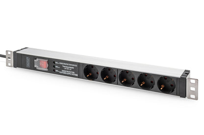 DIGITUS PDU 1HE   5x Schuko 16A Ausgänge 230V/16A schwarz