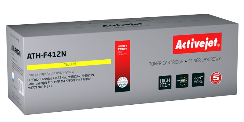 Activejet ATH-F412N toner (replacement for HP 410A CF412A; Supreme; 2300 pages; yellow)