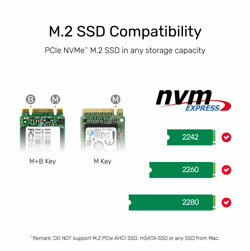 UNITEK S1206A SolidForce USB-C to PCIe/NVMe M.2 SSD 10Gbps Dual Bay Enclosure with Offline Clone