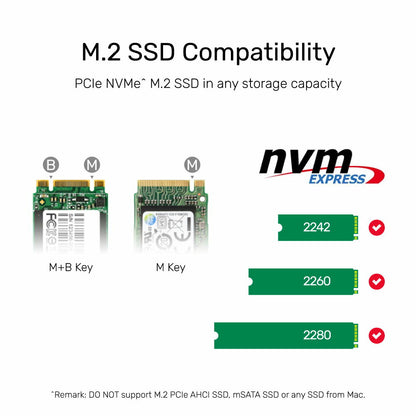UNITEK S1206A SolidForce USB-C to PCIe/NVMe M.2 SSD 10Gbps Dual Bay Enclosure with Offline Clone
