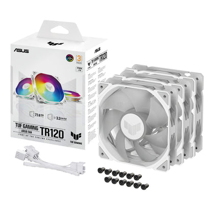 ASUS TUF Gaming TR120 ARGB Λευκός Ανεμιστήρας 3 σε 1 (90DA0093-B09020)