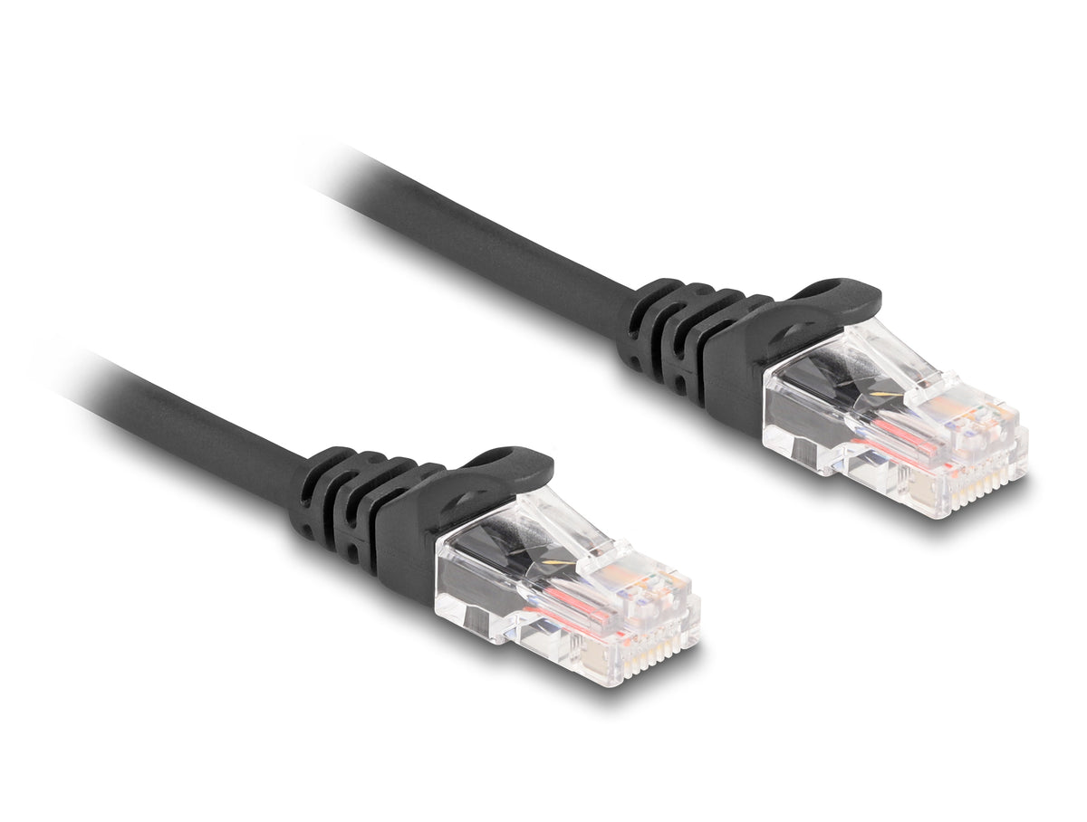 DELOCK RJ45 Spiralkabel Stecker zu Stecker Cat.5e 2m schwarz