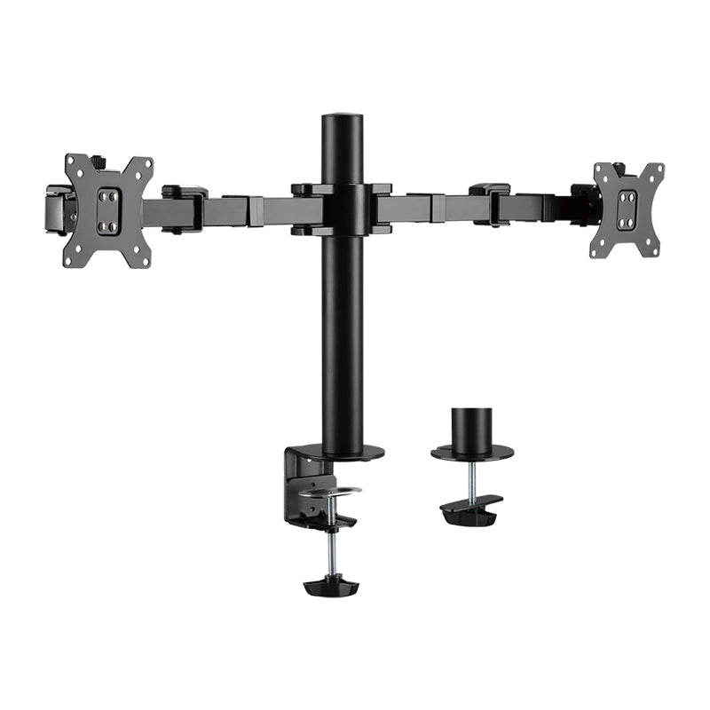 LogiLink TIS 17"–32" Dual TFT 3-Joint Monitor Arm, Black, Max 12 kg, Hole Mount