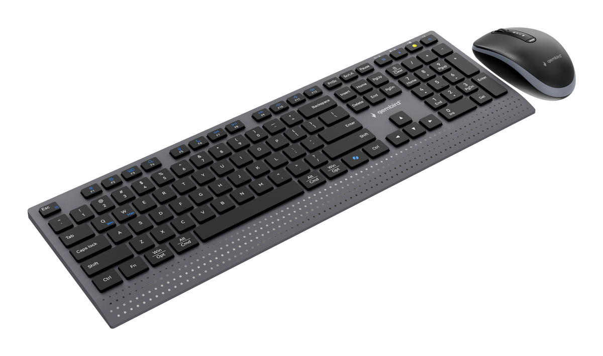 Gembird KBS-WPS-02 Dual-mode Slim Wireless Desktop Set, 2.4G+BT, US layout