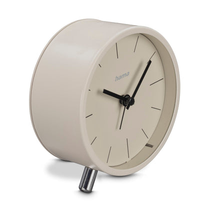 Hama Flores Radio Clock — Analog Silent Sweep, Grey/Beige — Model 222229