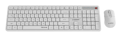 Gembird KBS-WMS-01-W Silent key Pro Business wireless desktop set, white, US layout
