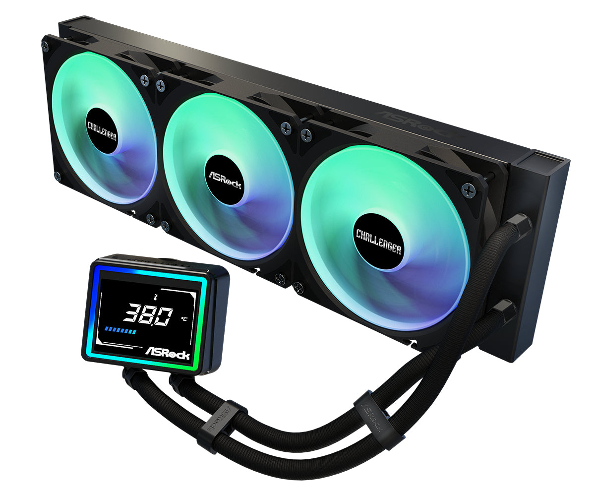 Σετ Υδρόψυξης Ψηφιακής Επεξεργασίας Asrock Challenger 360 με Ανεμιστήρα 12 εκ., Μαύρο