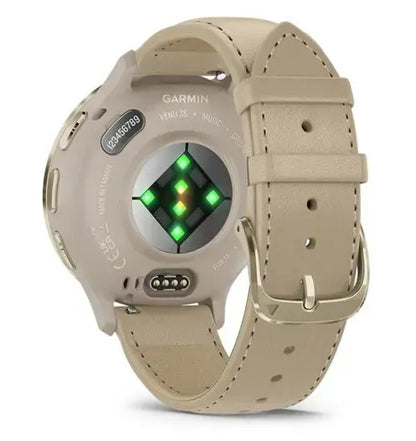 Garmin 010-02785-55 smartwatch / sport watch 3.05 cm (1.2") AMOLED 41 mm Digital 390 x 390 pixels Touchscreen Gold Wi-Fi GPS (satellite)