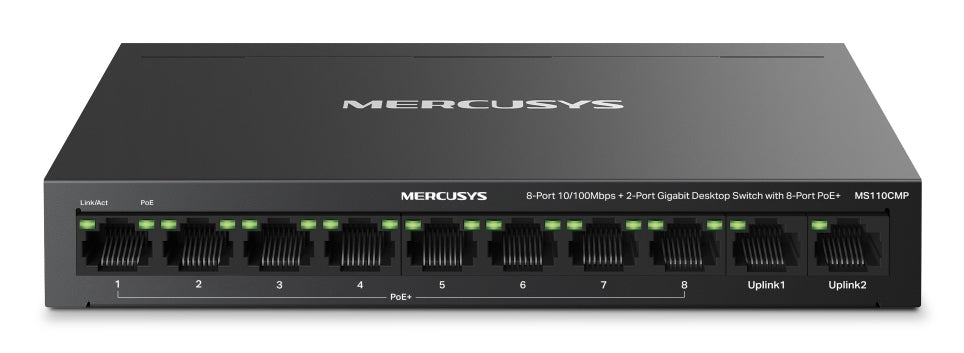 Διακόπτης Δικτύου Mercusys MS110CMP με Υποστήριξη PoE σε Μαύρο Χρώμα