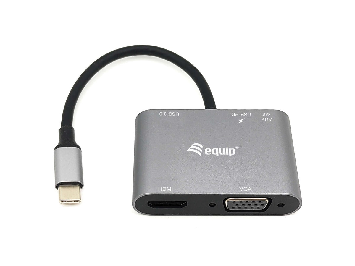Equip Dock  5-1 USB-C->HDMI,VGA,USB-A,AUX,100W USB-C   0.15m