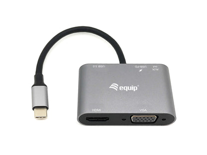 Equip Dock  5-1 USB-C->HDMI,VGA,USB-A,AUX,100W USB-C   0.15m