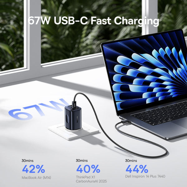 Baseus PicoGo AE11 Fast Charger 2C+U 67W EU Cosmic, Black