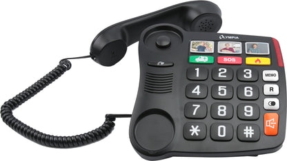 Olympia Phone 4500 Corded with Large Buttons, Black