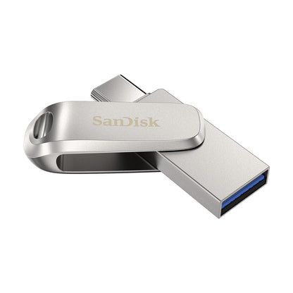 SanDisk Ultra Dual Drive Luxe USB Flash Drive 512 GB USB Type-A / USB Type-C 3.2 Gen 1 Stainless Steel