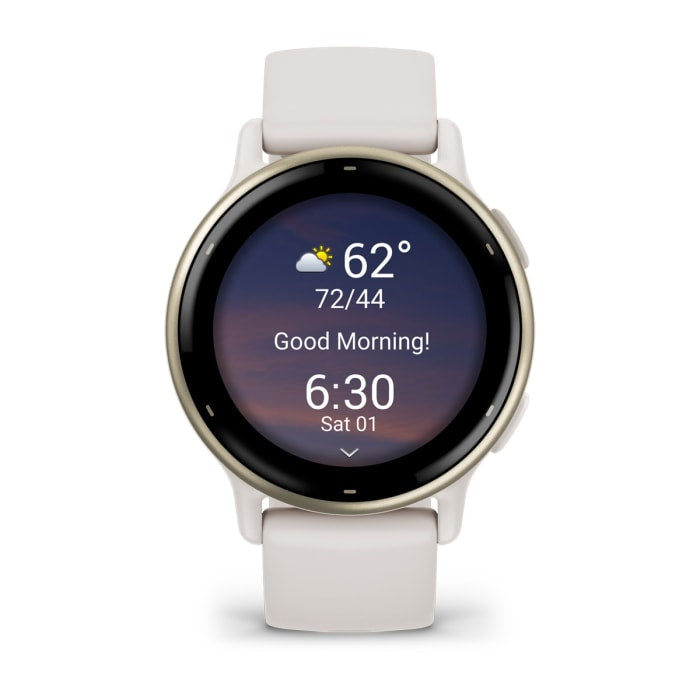 Garmin Vivoactive 5 3.05 cm (1.2") AMOLED 42 mm Digital 390 x 390 pixels Touchscreen White Wi-Fi GPS (satellite)