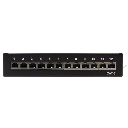 LogiLink Patch Panel Table/Wall Cat.6 STP 12 Ports, Black