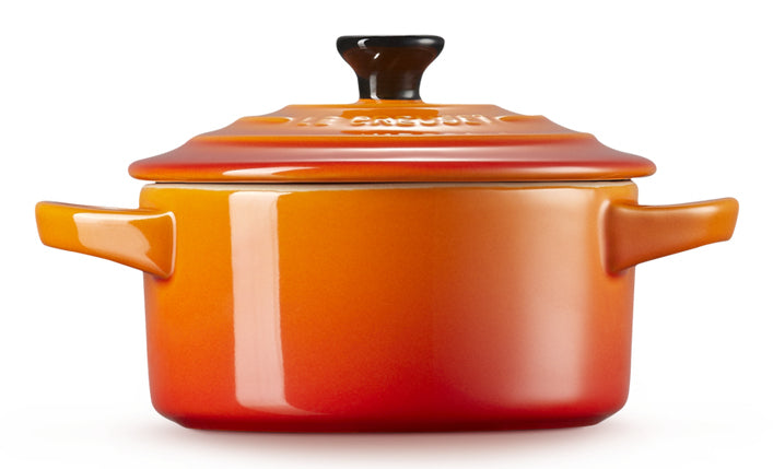 Σετ από 4 μικρές πήλινες κατσαρόλες Le Creuset 10x5 εκ. σε ηφαιστειακό χρώμα