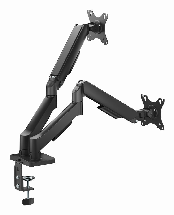 Gembird MA-DA2U-01 Adjustable desk 2-display mounting arm with USB ports, 17”-32”, black